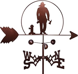 SWEN Products Fireman FIRE Fighter Weathervane (Garden Stake Included)