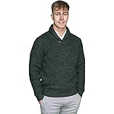 Emerald Isle Aran Fisherman’s Sweater for Men's, Cable Knit Shawl Collar Pullover Made in Ireland