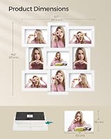 SONGMICS 9-Photo Collage Frame Set 4x6 Glass Backed Wall Mount RPF029W01 view 6