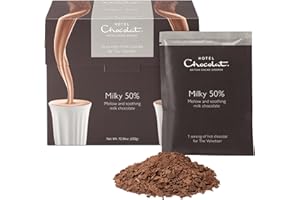 Hotel Chocolat - Milky 50% Hot Chocolate - Smooth Real Drinking Milk Chocolate - 10 Serving Box - European Style - Made for the Velvetiser
