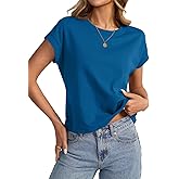 EasyGala Womens Cap Sleeve Crop Tops Cotton T Shirts Crewneck Loose Fit Short Sleeves Tee Summer Fashion Clothes 2026