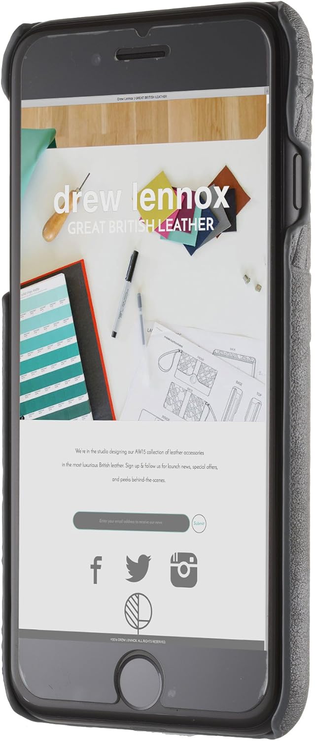 Drew Lennox Leather Case for iPhone SE 2022/2020 and iPhone 7/8- Premium Genuine British Leather- Slim Protective Back Phone Shell Cover for Apple iPhone SE 2nd 3rd Gen- Pearlised Silver Grey - Image 4