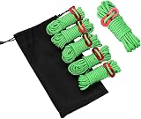 nuosen 6 Pack 4mm Tent Guy Lines 13 ft Reflective Cord Nylon Ropes Camping view 5