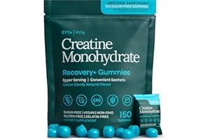 ETTA VITA Sugar-Free Creatine Monohydrate Gummies (5g Per Packet) - Potent Creatine Gummies for Men & Women, Supplement for Muscle Support, Cognitive Function - Non-GMO, Gluten-Free, Mucuna Pruriens