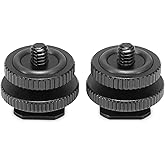 SmallRig 3/8" to 1/4" Inches Tripod Mount Screw to Flash Hot Shoe Mount Adapter Monitor Bracket for Camera and Monitor, Pack 