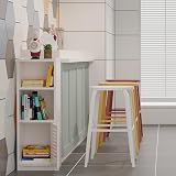 Dripex 3 Tier Floor Cabinet White PVC Bathroom Storage Shelf Unit view 4