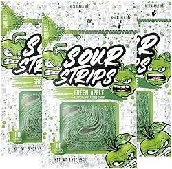Sour Strips Sour Candy Belts, Green