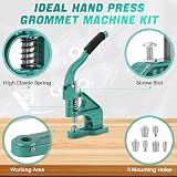 DASBET 3 Die Hand Press Grommet Machine with 1500 Grommets Eyelet Kit view 4