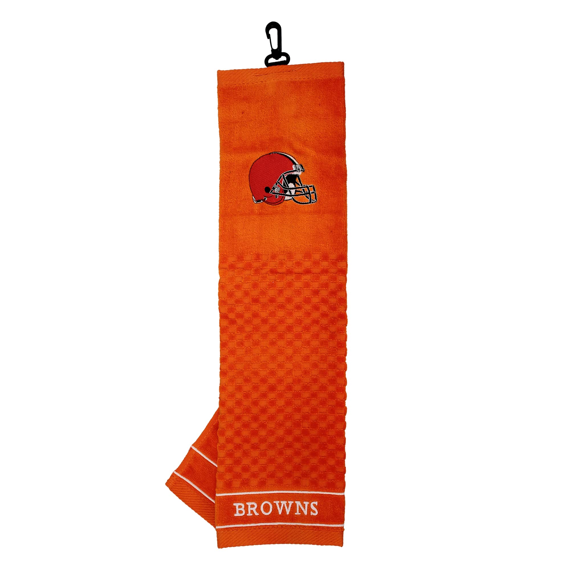 Team Golf Cleveland Browns Embroidered Cotton Golf Towel, Checkered Design, Swivel Clip