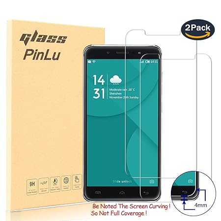 [2 Stück] pinlu® Panzerglas Displayschutzfolie für Doogee F7 Transparent Glasfolie Protector 9H Härtegrad Schutzglas,99% Tran