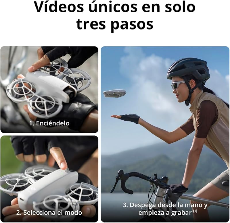 DJI Neo, mini drone com câmera 4K UHD para adultos, drone de 135g que voa seguindo você, decola da mão, rastreamento de alvo, QuickShots, vídeo estabilizado (sem controle remoto)