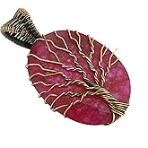 Copperie Tree Of Life Natural Gemstone Pendant Copper Wire Wrapped Jewelry Necklace
