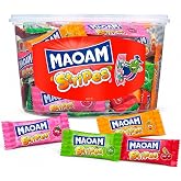 Haribo Maoam Stripes I Pack of 100 Fruit and Cola flavored Chewy Candy Strips | Tub 700g 24 ounce