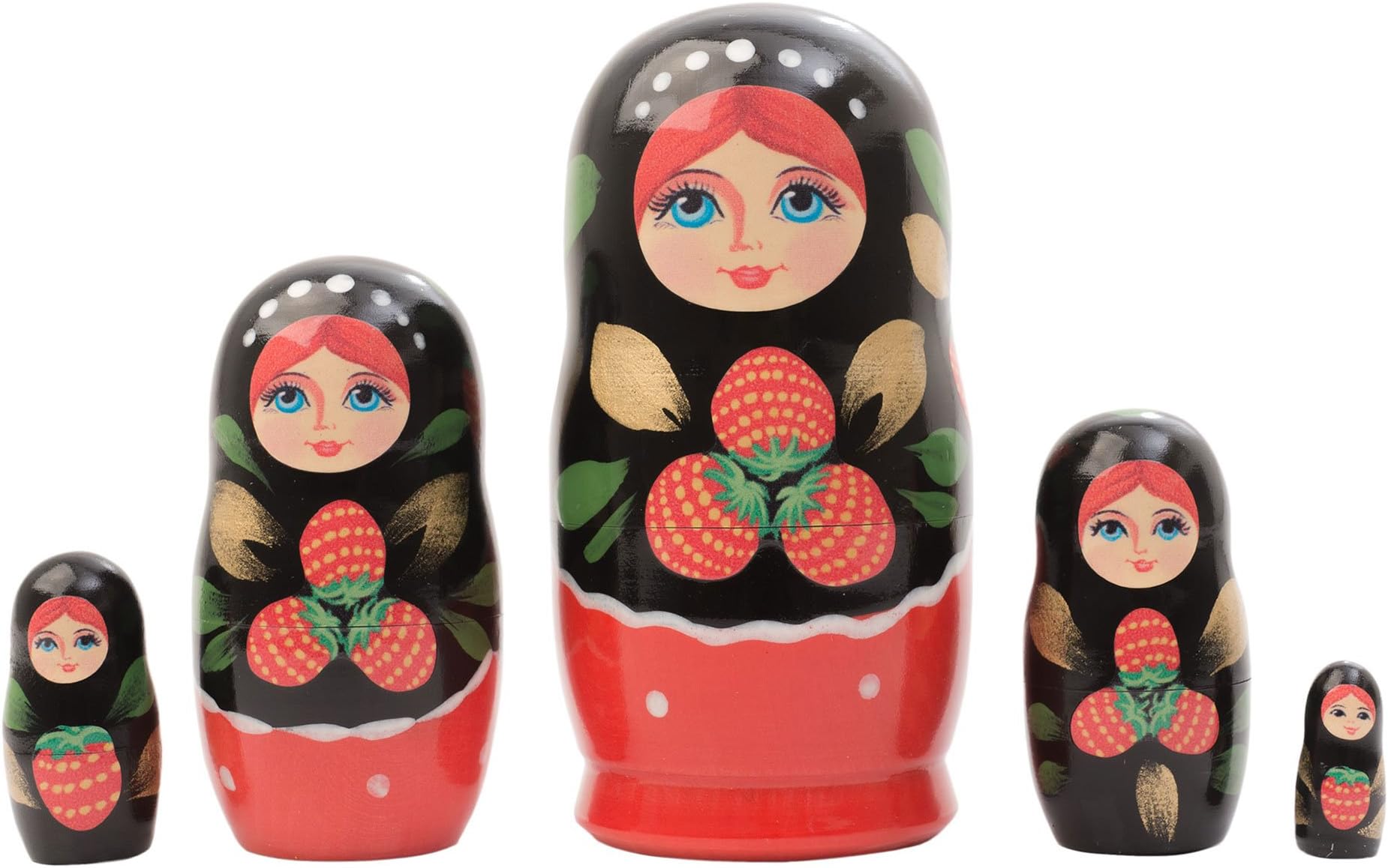Khokhloma Russian Nesting Doll 5pc./4"