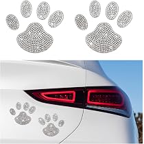 Amazon.com: Suvnie 2 PCS Bling Dog Paw Car Decal, Crystal ...