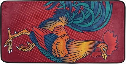 Alfombra de cocina única de gallo, 39" x 20" suave antideslizante de