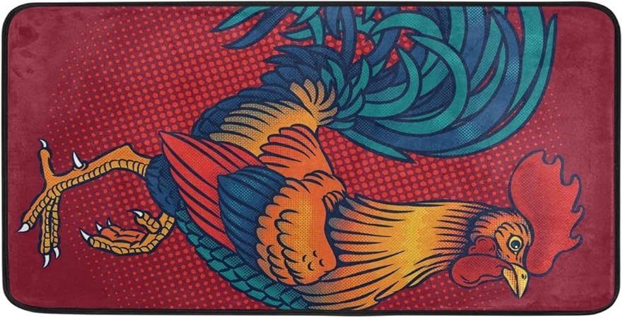 Alfombra de cocina única de gallo, 39" x 20" suave antideslizante de