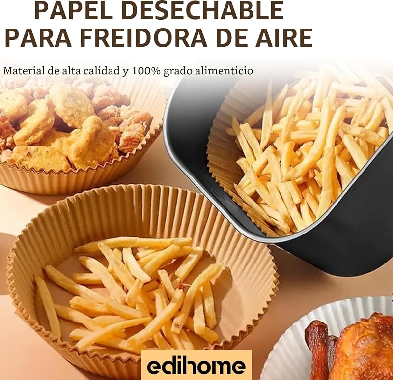 , papel para fritadeira de ar, fritadeira de ar, 100 unidades, 20-24 cm, sem BPA, descartável, para forno, acessórios para fritadeira sem óleo de 5 a 8 litros (20-24 cm, quadrado)