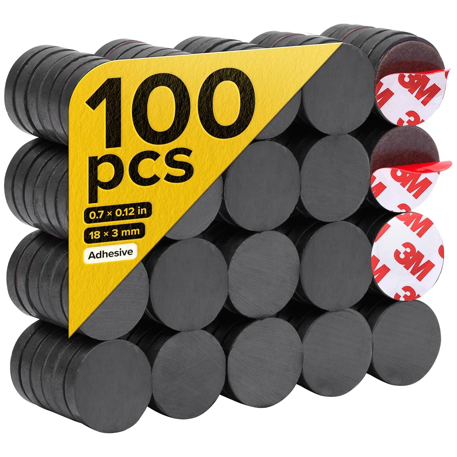 Strong Ceramic Round Magnets With Adhesive Backing