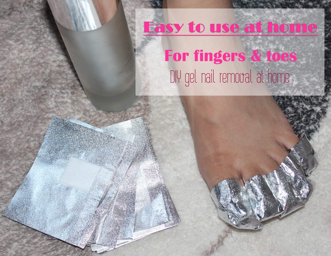 Gel Nail Romver Foil Wraps with Pre-attached Pads for Dip Powder/Acrylic/Shellac/UV Gel Nail Polish Removal Soak off Manicure Tool Kit, 300 Counts : Beauty