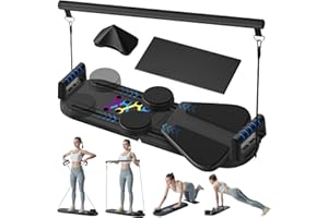 HOSCULAB Pilates Board - Pilates Reformer Set, 6 in 1 Pilates Boards for Home Workout, Portable and Foldable Pilates Reformers, Multifunctional Reformer Pilates Machine, Pilates Board for Women