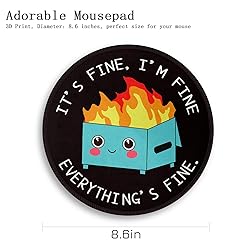 Dumpster on Fire Round Mouse Pad 8.6 x 8.6