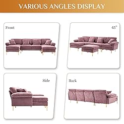 Wrofly U-Shaped Sectional Sofa Couch, 114" Comfy