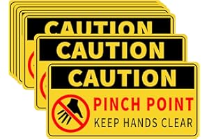GSCWLD 12 Pack Pinch Point Stickers (small),1x2 Inch Watch Your Hands Warning Sticker Signs,Safety Label Decals for Machinery