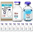 Ks-Tek Sterile Empty Vials with Self Healing Injection Port,with Flip Off Aluminum Cap,Sterile Package (30ml,10)