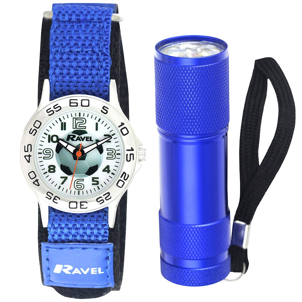 Ravel Children's Football Watch and Micro Torch Gift Set - Blue
