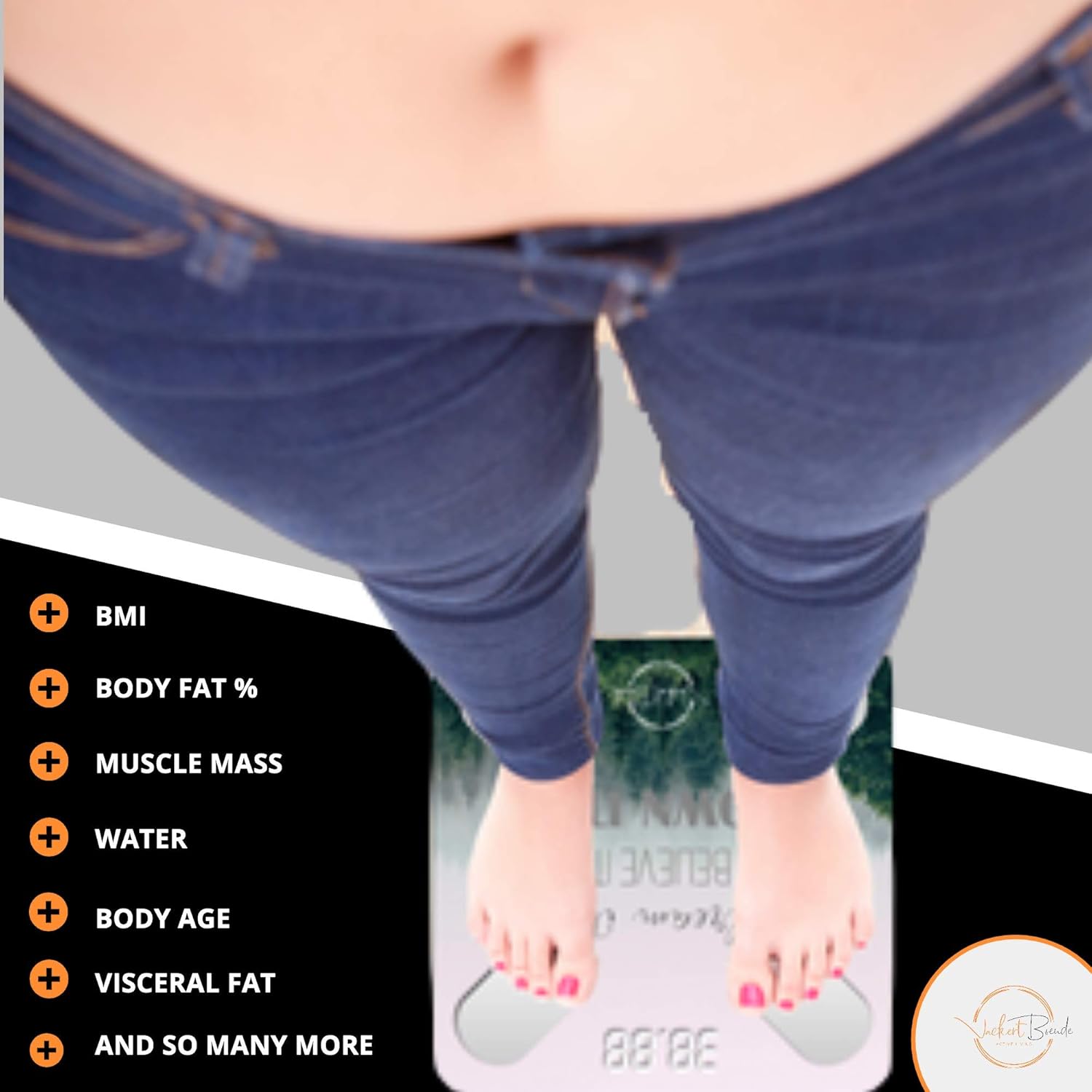 Dream it - Motivational Smart Scale,W Body Fat Scale, Body Composition Scale, Bathroom Scales Know Your Body Fat Percentage, Muscle Mass & More. Modern Motivational Design.iOS & Android App: Health & Personal Care