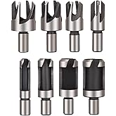 Rocaris 8pcs Wood Plug Cutter Drill Bit Set Straight and Tapered Taper Cutting Tool Cork Drill Bit Knife 6mm 10mm 13mm 16mm