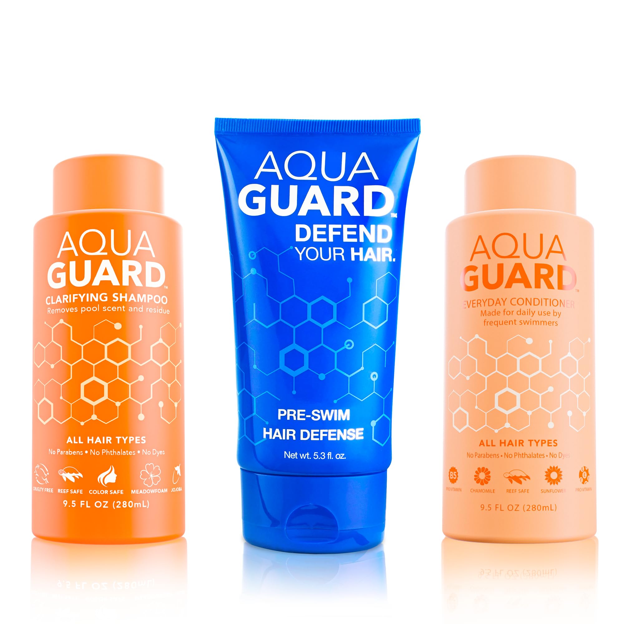 AQUA GUARD Swimmers Essential Hair Protection Bundle | Guards Against Chlorine Damage and Softens Strands During Swim Sessions | Color Safe, Leaves Hair Smelling Great | Made in California