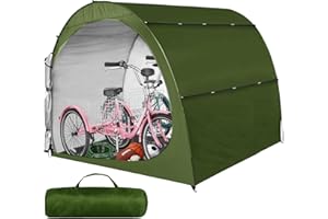 H&ZT Bike Storage Tent Shed, 6.6ft(W) x 5.3ft(H) Outdoor Storage Cover for Bike, Lawn Mower Garden Tools, Waterproof Bike Storage Tent Shed Shelter (5.3ft Depth-Green)