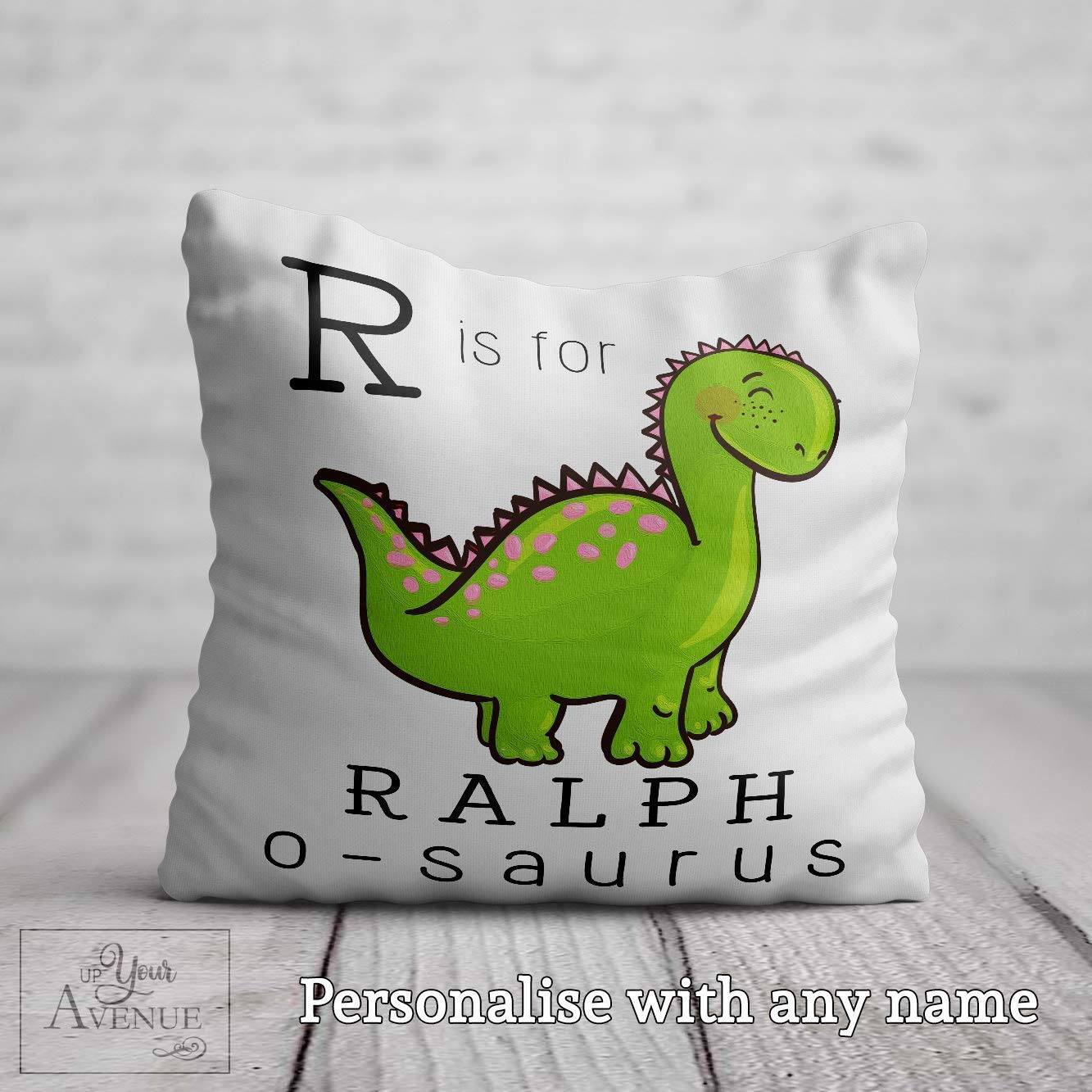 Dinosaur Cushion Personalised Cute Dinosaur Birthday Gift for Boys