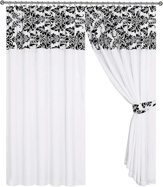 Half Flock With Plain Design Damask Ready Made Pencil Pleat