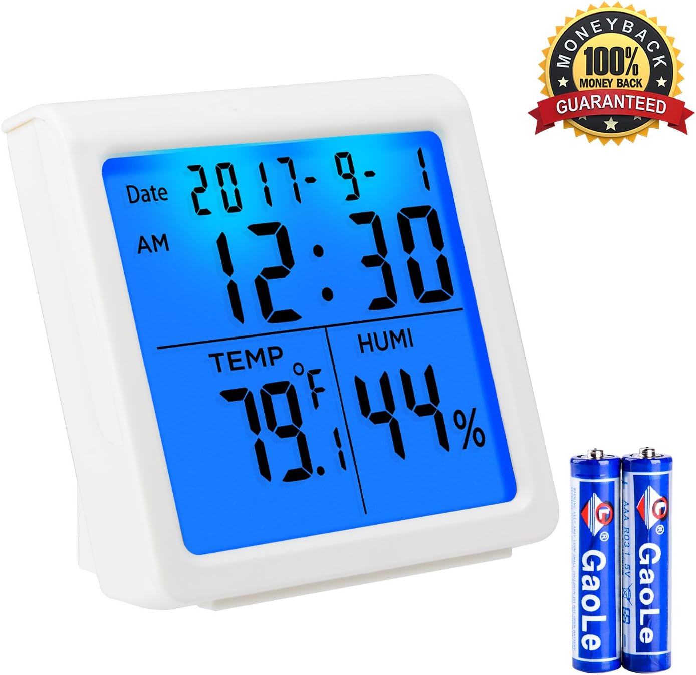Indoor Thermometer Humidity Gauge Hygrometer Humidity Monitor with Table Standing and Timer Smart Digital Thermometer Humidity Meter with Backlight