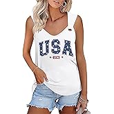 American Flag Lace Up Tank Tops for Women 4th of July Shirts Sleeveless Stars Stripes US Flag Patriotic Tee Tops