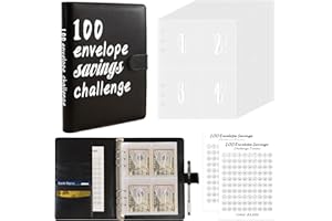 OROGHT 100 Envelopes Money Saving Challenge, Savings Binder with Cash Envelopes - Easy and Fun Way to Save $5,050, 100 Envelope Challenge Binder, A5 Money Saving Binder for Budgeting Money Saving