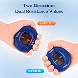 FitBeast Grip Strength Trainer 9-Piece Kit Forearm Hand Exerciser Deep Blue view 2
