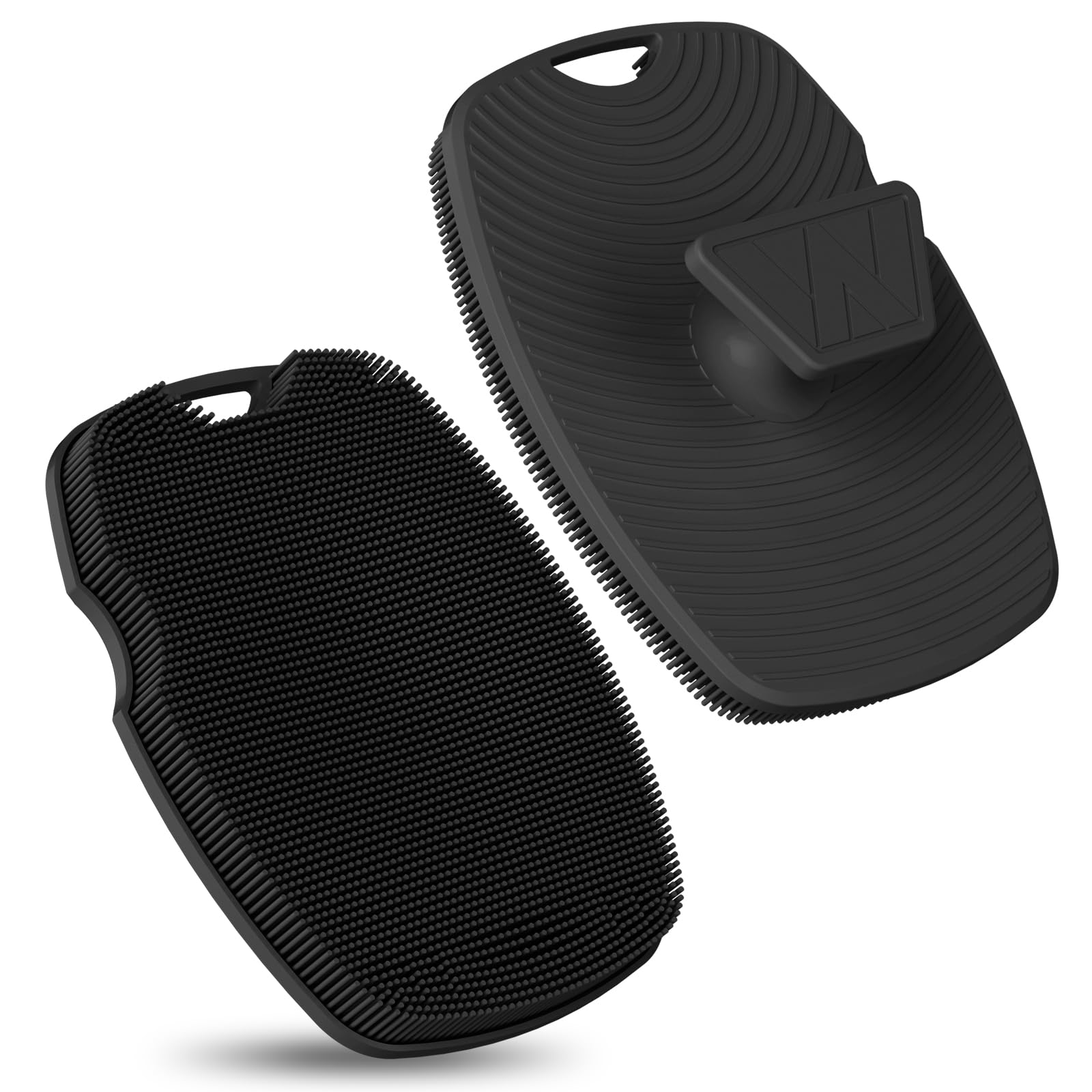 Silicone Body Scrubber - Anti Zinc Infused-Highly Elastic Bristles Exfoliating Body Scrubber for Shower Body,Cellulite Reduction,Blood Circulation- Black