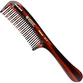 Kent 21T Tortoiseshell Large Detangling Comb, Wide Teeth for Thick Curly Wavy Hair. Long Hair Detangler Comb For Wet and Dry. Handmade of Quality Cellulose, Saw-Cut Hand Polished, Made in England