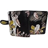 Shag Wear Owl Gathering Small Wallet for Women and Teen Girls Vegan Faux Leather Black 4.5"