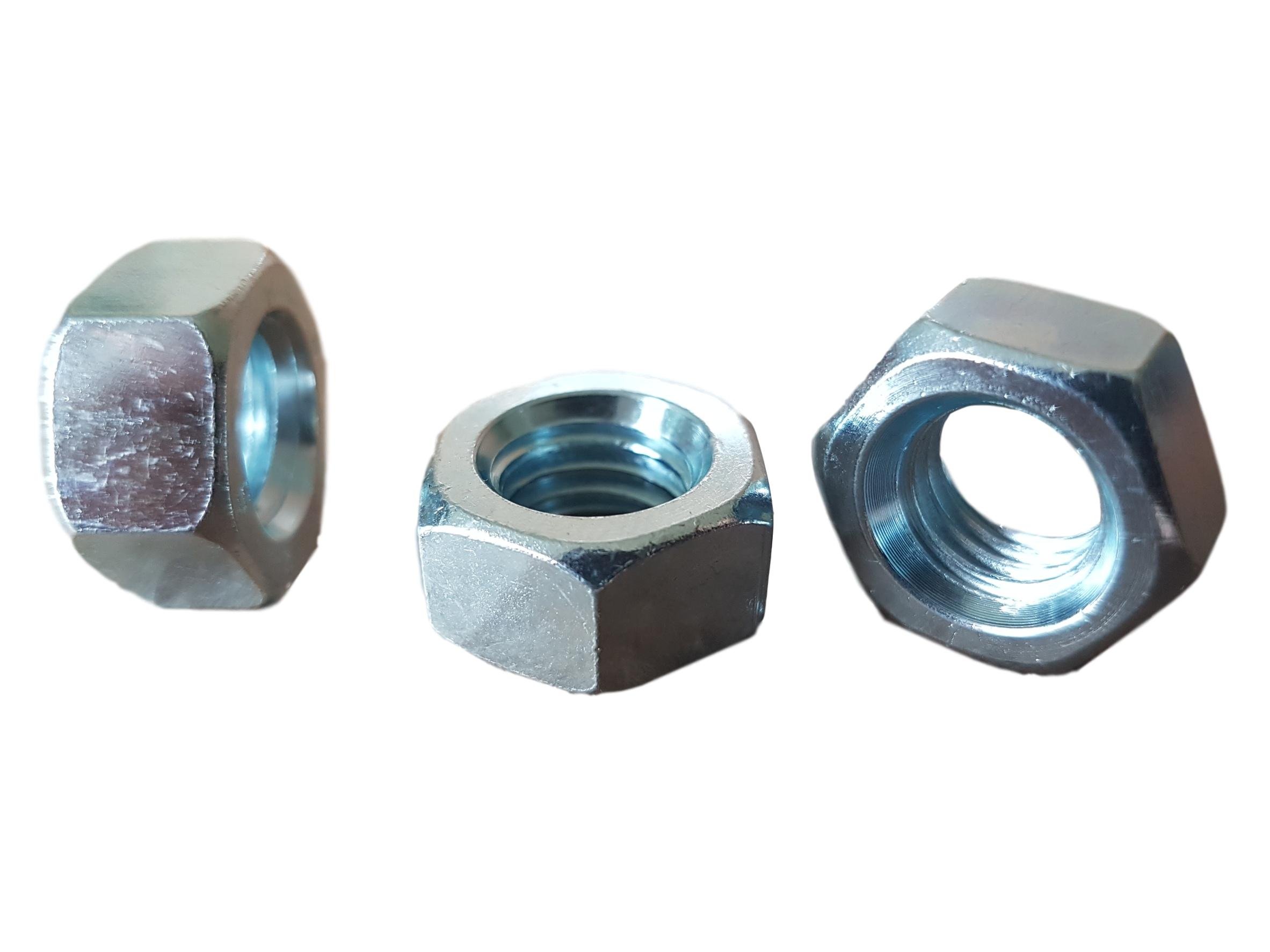 (Pack of 100 pcs) M4 4mm Galvanized Steel Nuts DIN 934 class 8