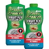 Green Gobbler Fruit Fly Killer+ - Kills Fruit Flies, Drain Flies &amp; Sewer Flies, Gel Treatment for Use in Sinks &amp; Pipes - Safe for Septic Systems, 32oz - Up to 8 USES (2 Pack)