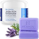 Hermon Antifungal Jock Itch Cream & Soap Kit: Anti Fungal Treatment for Ringworm, Psoriasis, & Athlete's Foot with Tea Tree Soap - Provides Soothing Relief for Body & Foot- 100g Bottle / 2 Bars