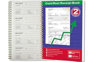 Rent Receipts Book for Landlords | Spiral Bound Notary Supplies,Payment Receipt Books 2 Part Carbonless | for Business Office