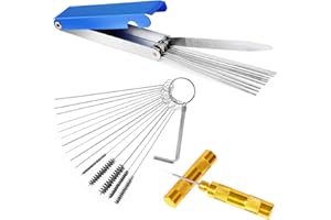 YJWZWE Carburetor Cleaning Tool Kit, Torch Tip Cleaner, 13 Cleaning Wires Set, 10 Cleaning Needles, 5 Nylon Brushes, 1 Thrott