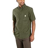 Carhartt Mens Rugged Flex Relaxed Fit Midweight Canvas Short-Sleeve Shirt
