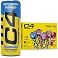 Cellucor C4 Energy Drink POPSICLE Variety Pack, Carbonated Sugar Free Pre Workout Performance Drink, 4 Flavors - Grape & Cherry Popsicle, Strawberry Watermelon Ice, Frozen Bombsicle, 12 Oz Pack of 12